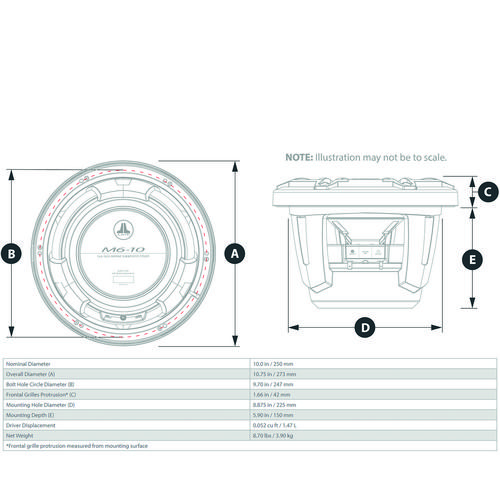 JL AUDIO SUBWOOFER M6-10IB-C-W